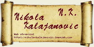 Nikola Kalajanović vizit kartica